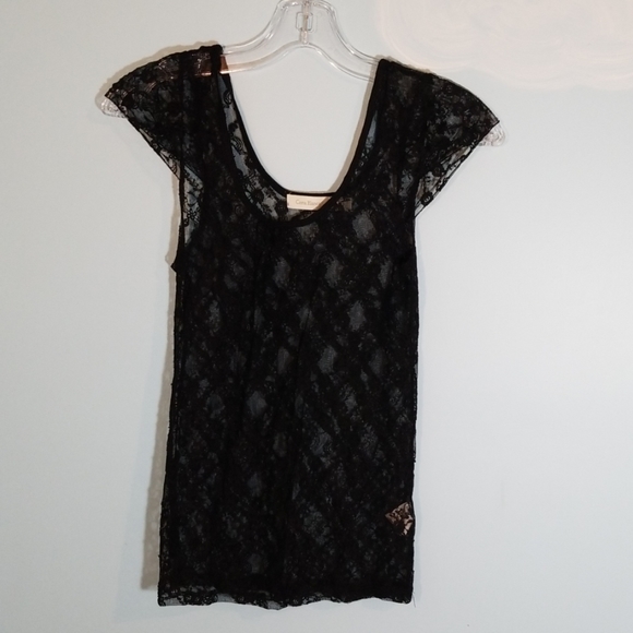 XL Black lace top - Picture 1 of 5